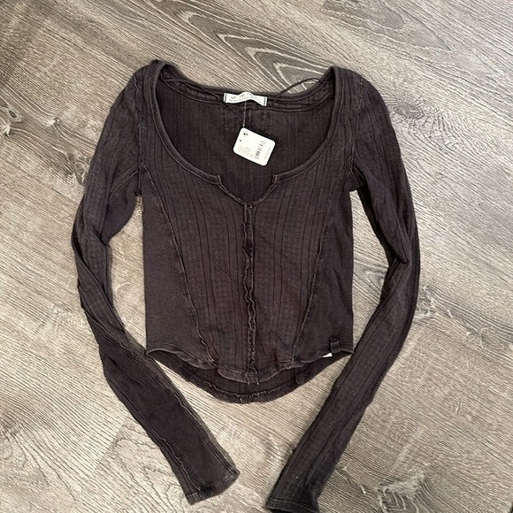 NWT FREE PEOPLE Eyes On You Long Sleeve / Black - Picture 6 of 6